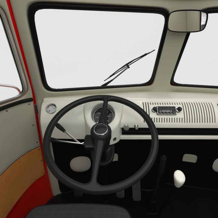 3D model Volkswagen Type 2 Double Cab Pick Up Red