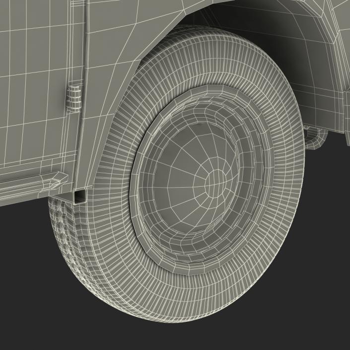 3D model Volkswagen Type 2 Double Cab Pick Up Red