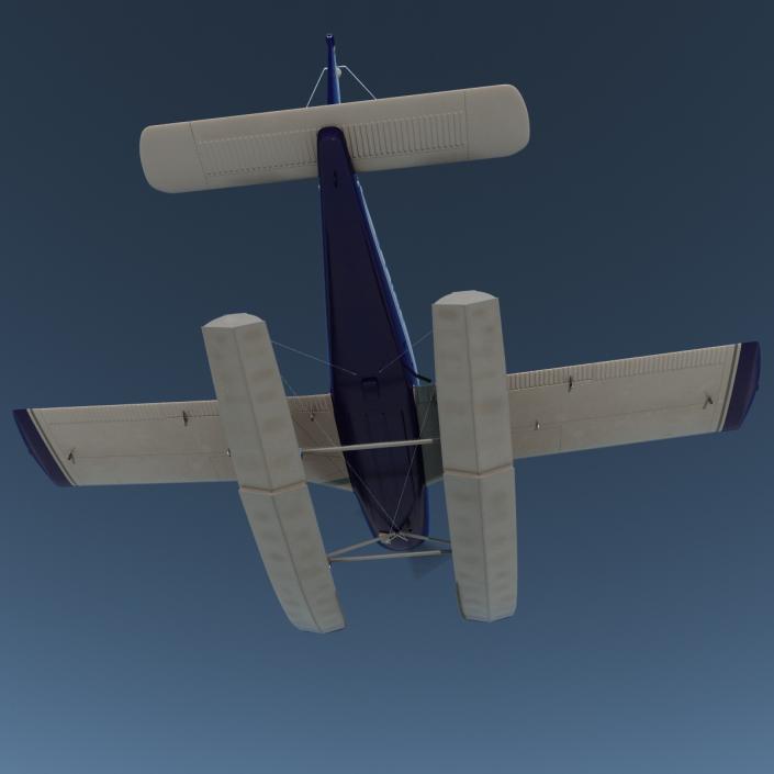 3D Light Aircraft Piper PA-28 Cherokee Seaplane 2