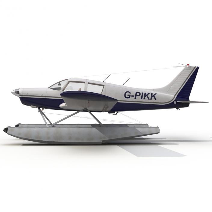 3D Light Aircraft Piper PA-28 Cherokee Seaplane 2