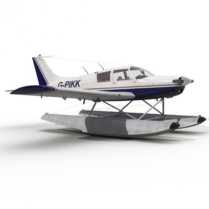 3D Light Aircraft Piper PA-28 Cherokee Seaplane 2