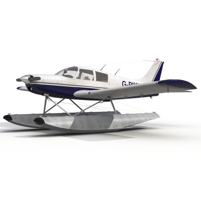 3D Light Aircraft Piper PA-28 Cherokee Seaplane 2