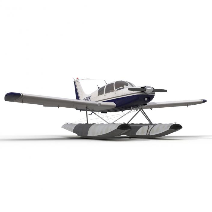 3D Light Aircraft Piper PA-28 Cherokee Seaplane 2