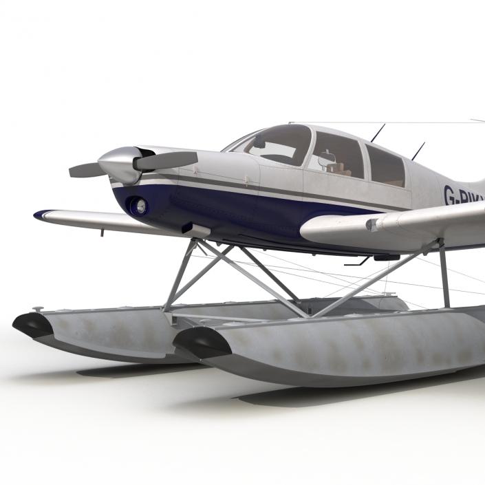 3D Light Aircraft Piper PA-28 Cherokee Seaplane 2