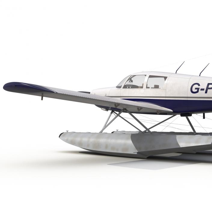 3D Light Aircraft Piper PA-28 Cherokee Seaplane 2