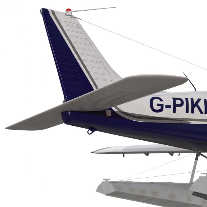 3D Light Aircraft Piper PA-28 Cherokee Seaplane 2