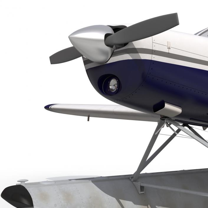 3D Light Aircraft Piper PA-28 Cherokee Seaplane 2