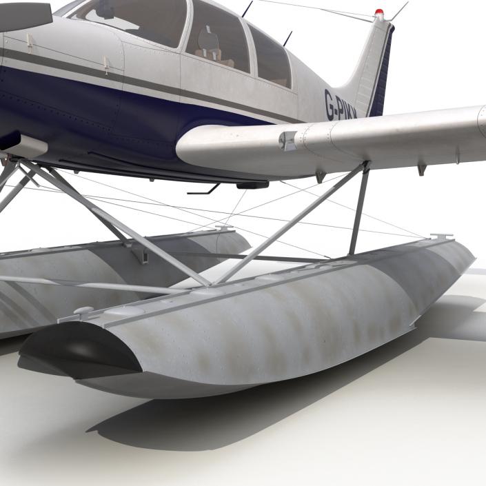 3D Light Aircraft Piper PA-28 Cherokee Seaplane 2