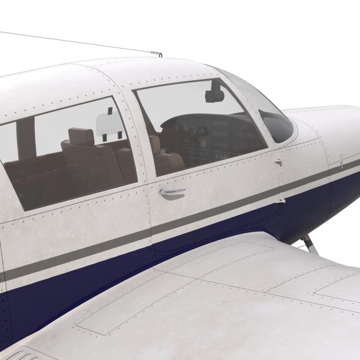 3D Light Aircraft Piper PA-28 Cherokee Seaplane 2