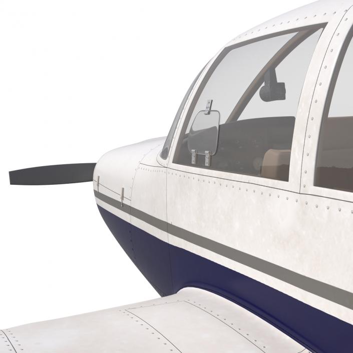 3D Light Aircraft Piper PA-28 Cherokee Seaplane 2