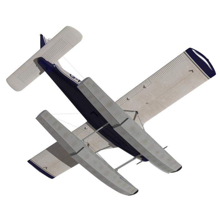 3D Light Aircraft Piper PA-28 Cherokee Seaplane 2