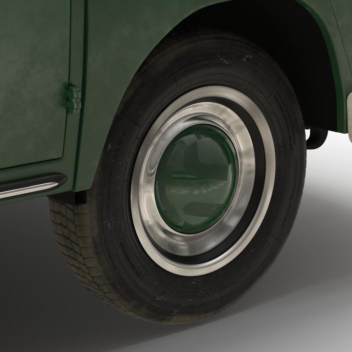 3D model Volkswagen Type 2 Double Cab Pick Up Simple Interior Green 2