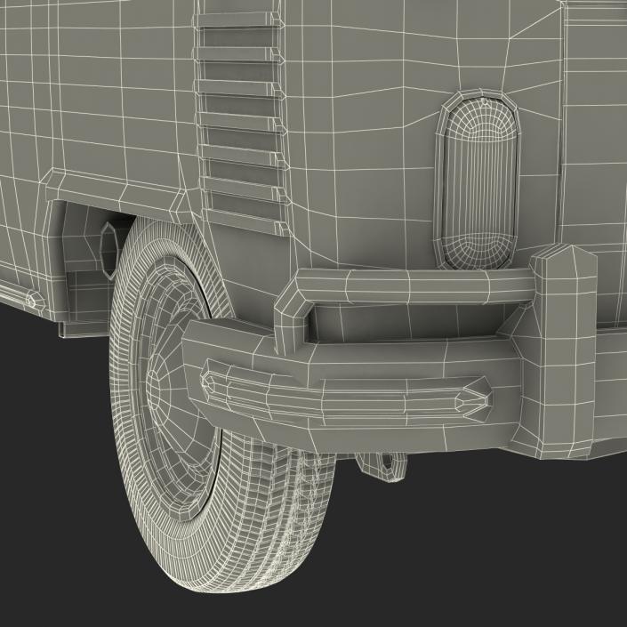 3D model Volkswagen Type 2 Double Cab Pick Up Simple Interior Green 2