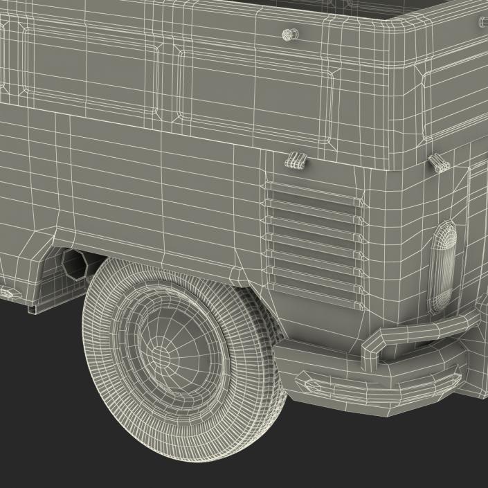 3D model Volkswagen Type 2 Double Cab Pick Up Simple Interior Green 2