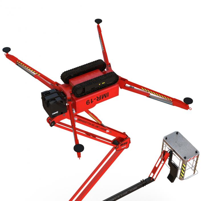 Telescopic Boom Lift Red 3D model