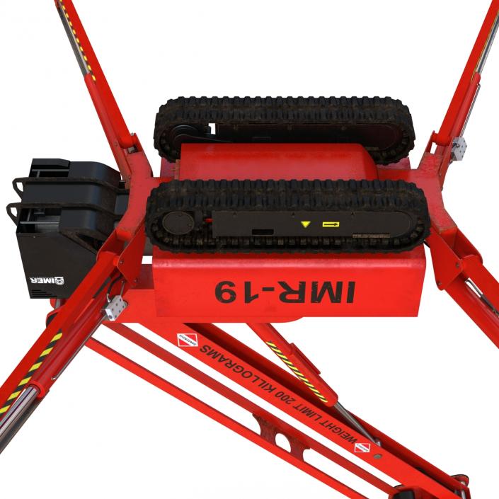 Telescopic Boom Lift Red 3D model