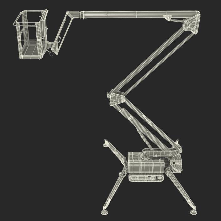 Telescopic Boom Lift Red 3D model