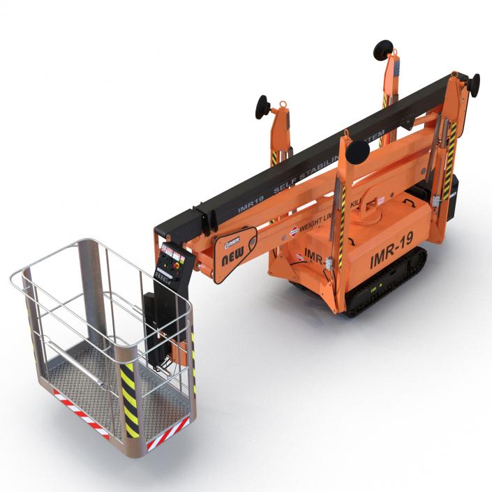 Telescopic Boom Lift Orange Rigged 3D model