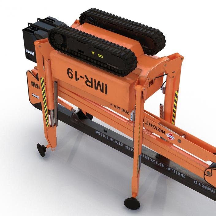 Telescopic Boom Lift Orange Rigged 3D model