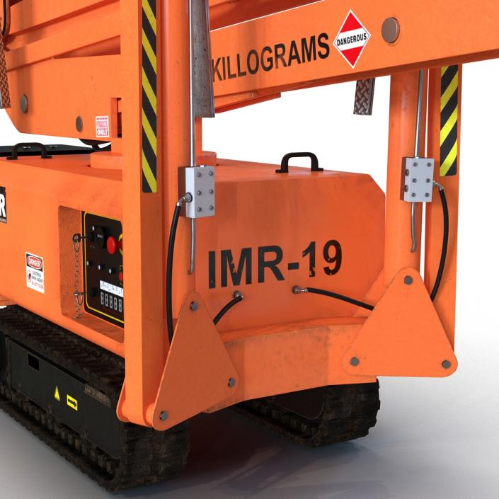 Telescopic Boom Lift Orange Rigged 3D model