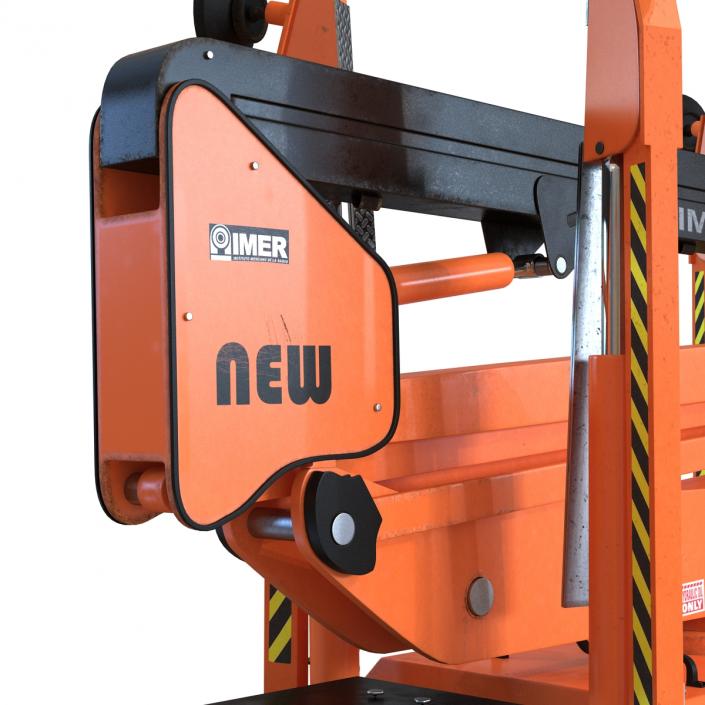 Telescopic Boom Lift Orange Rigged 3D model