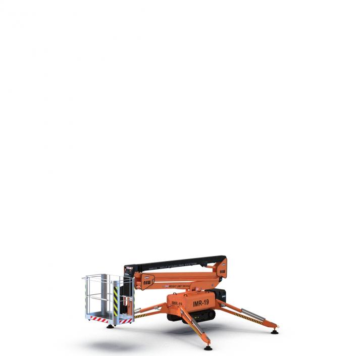 Telescopic Boom Lift Orange Rigged 3D model