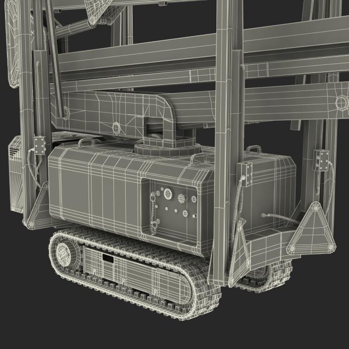 Telescopic Boom Lift Orange Rigged 3D model