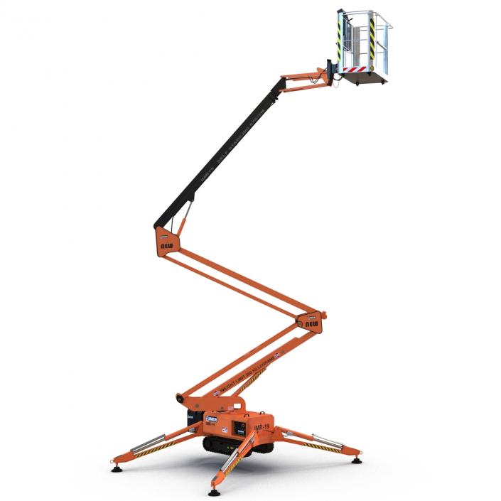 Telescopic Boom Lift Orange 3 3D model