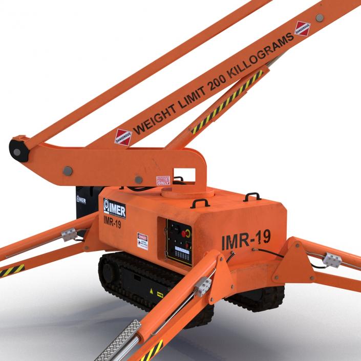 Telescopic Boom Lift Orange 3 3D model