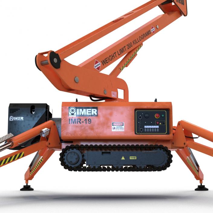 Telescopic Boom Lift Orange 3 3D model