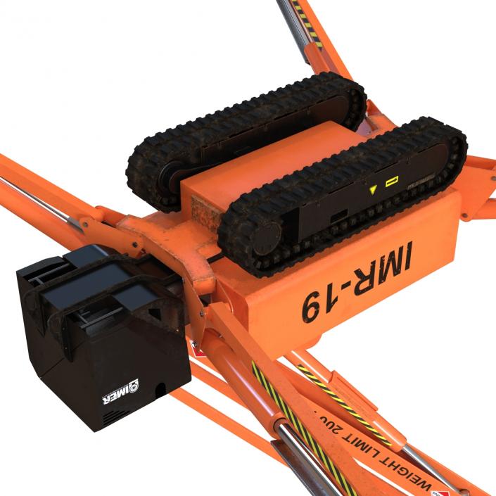 Telescopic Boom Lift Orange 3 3D model