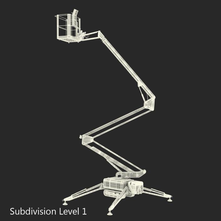 Telescopic Boom Lift Orange 3 3D model