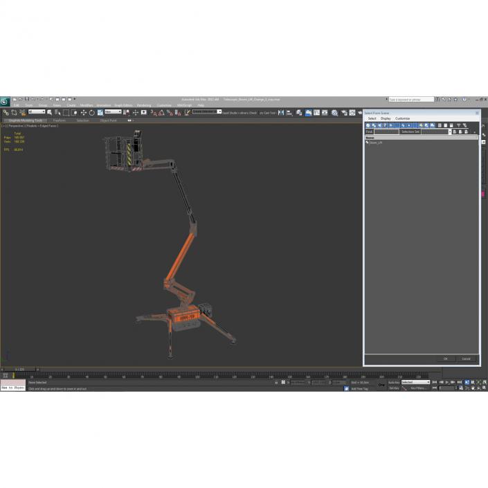 Telescopic Boom Lift Orange 3 3D model