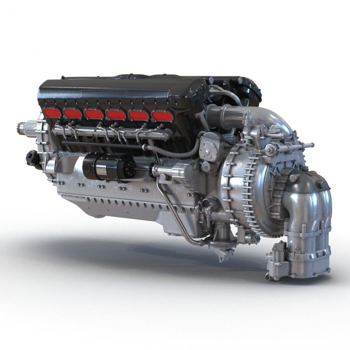 Old Piston Aero Engine 3D