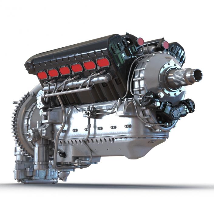 Old Piston Aero Engine 3D