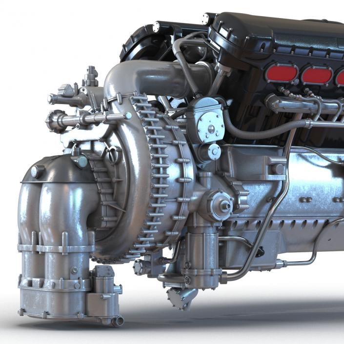 Old Piston Aero Engine 3D