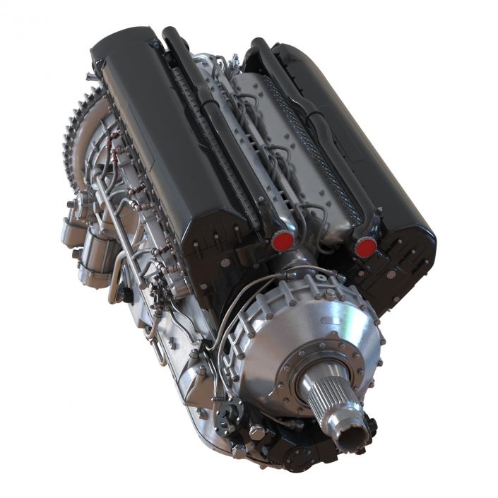 Old Piston Aero Engine 3D