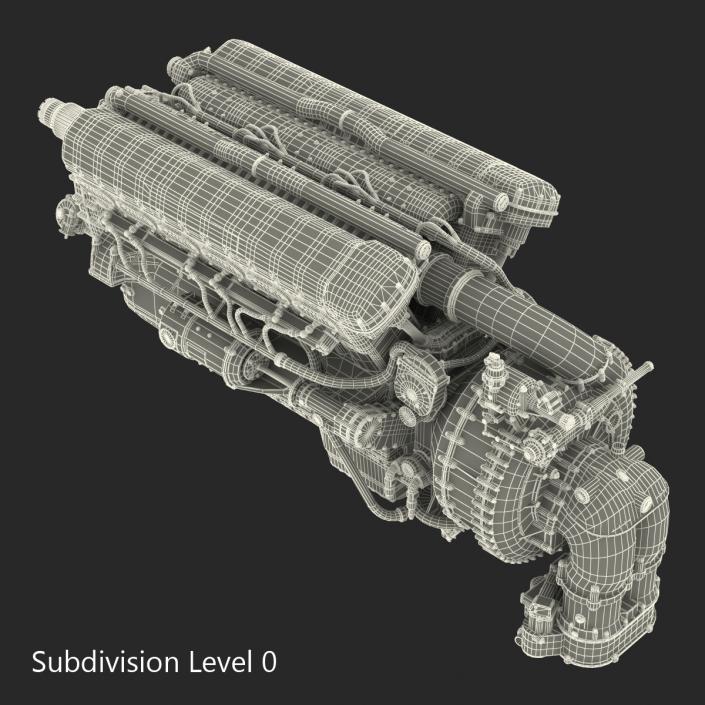 Old Piston Aero Engine 3D