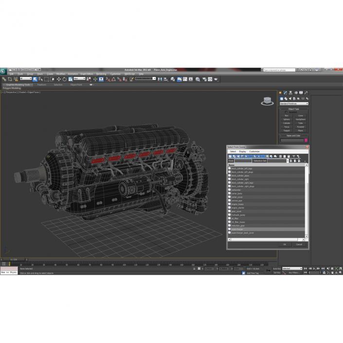 Old Piston Aero Engine 3D