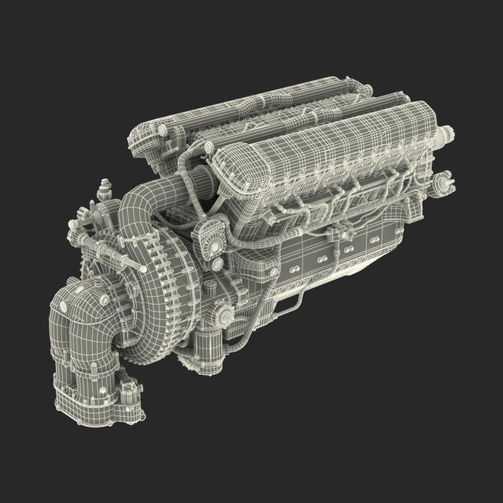 Old Piston Aero Engine 3D