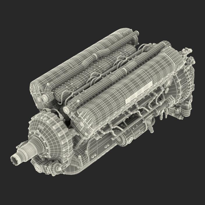 Old Piston Aero Engine 3D