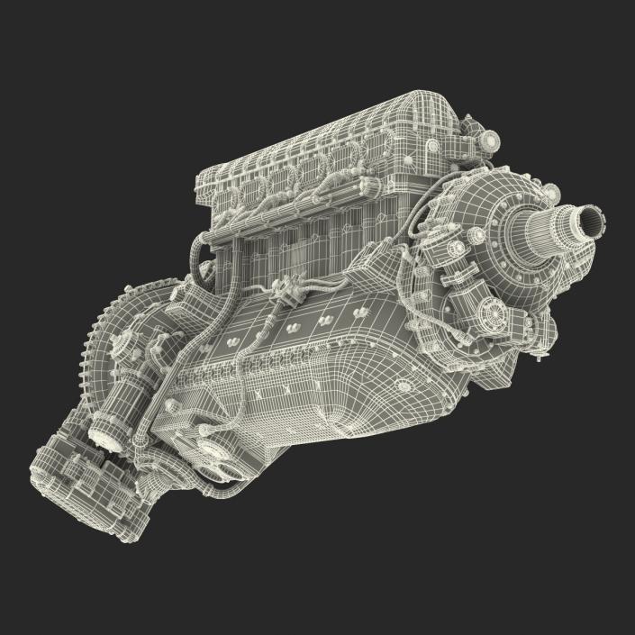 Old Piston Aero Engine 3D