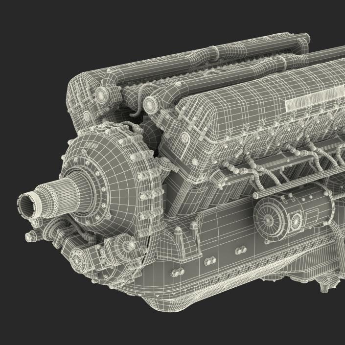 Old Piston Aero Engine 3D