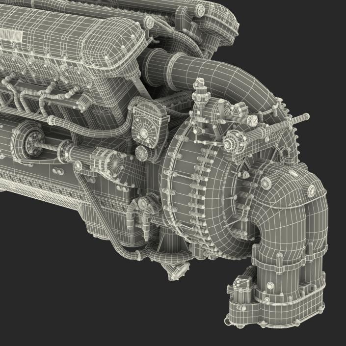 Old Piston Aero Engine 3D