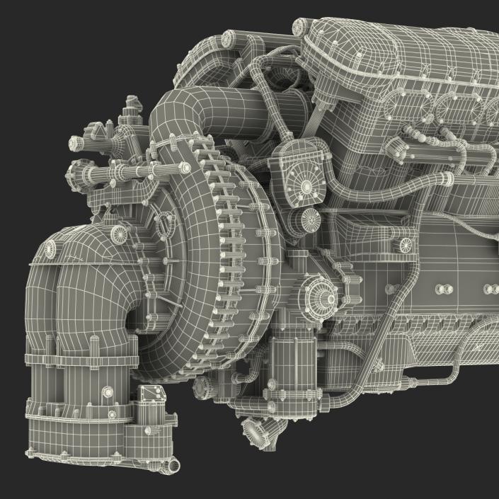 Old Piston Aero Engine 3D