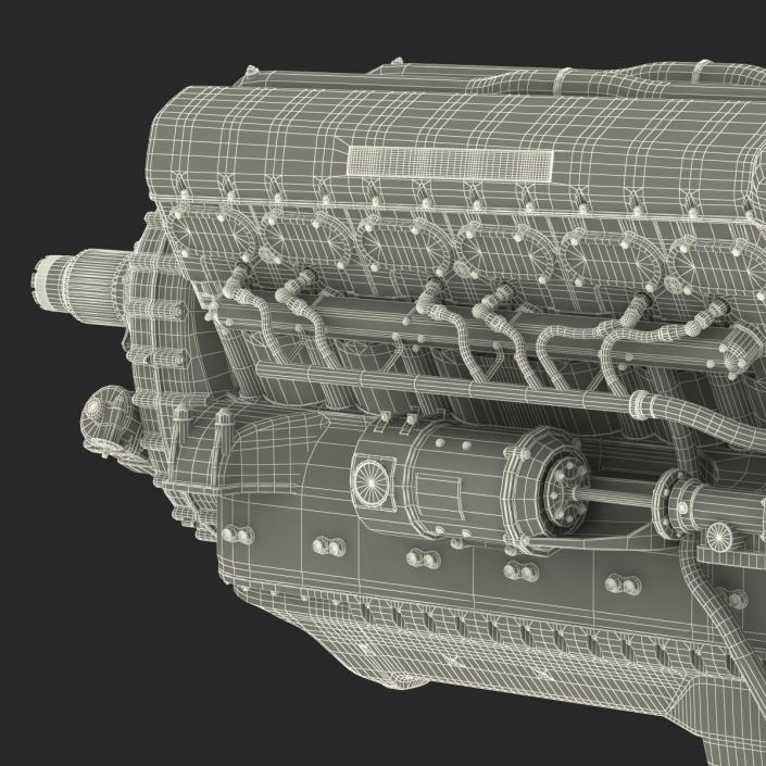 Old Piston Aero Engine 3D