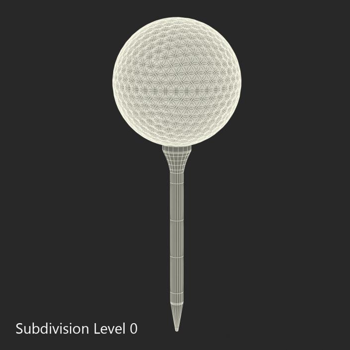 Golf Ball and Tee Blue 3D