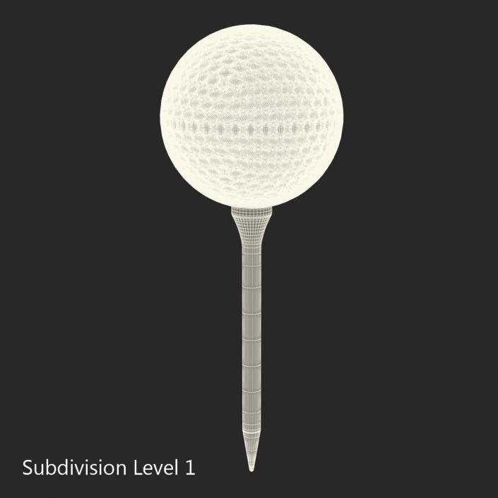 Golf Ball and Tee Blue 3D