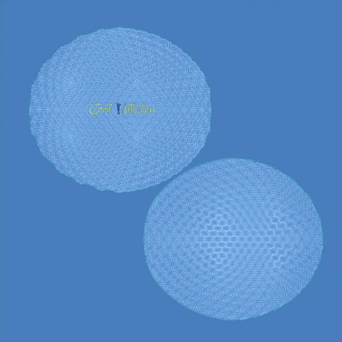 Golf Ball and Tee Blue 3D