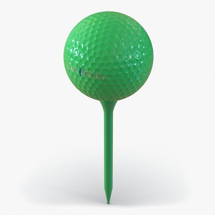 3D Golf Ball and Tee Green model